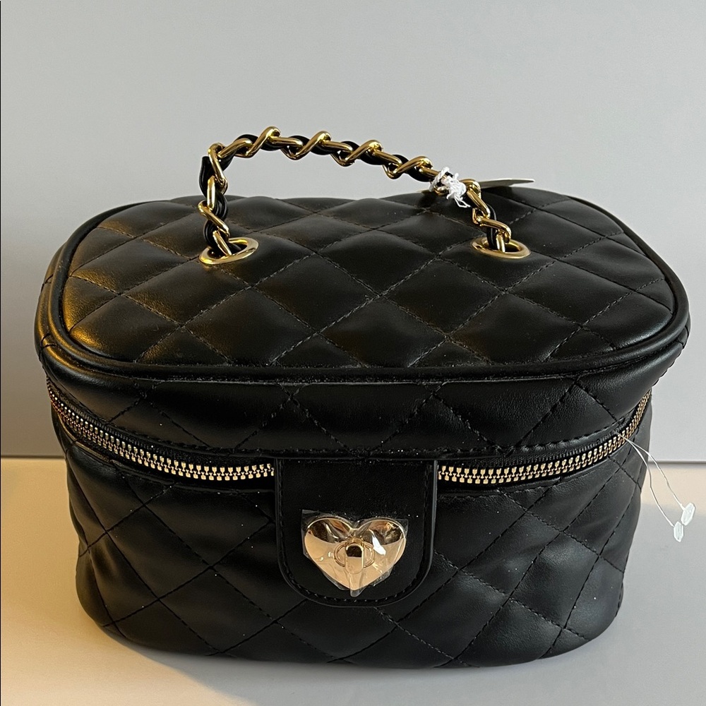 Brand New Elegant Black Quilted Women's Vanity Bag